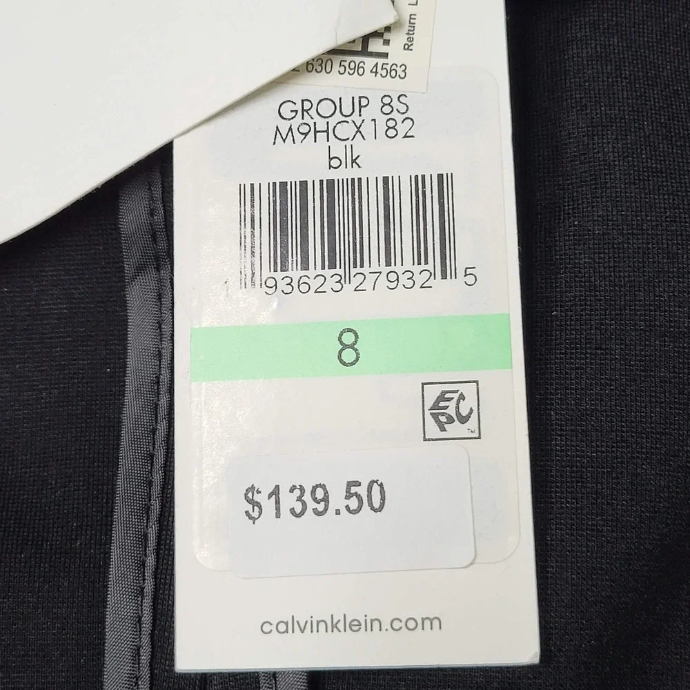Calvin Klein Women Jacket 8 Black Faux Suede Leather Topper M9HCX182‎